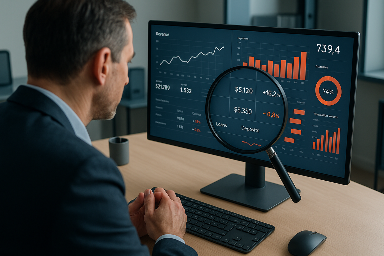 BankGauge visual: stylized gauge or dashboard